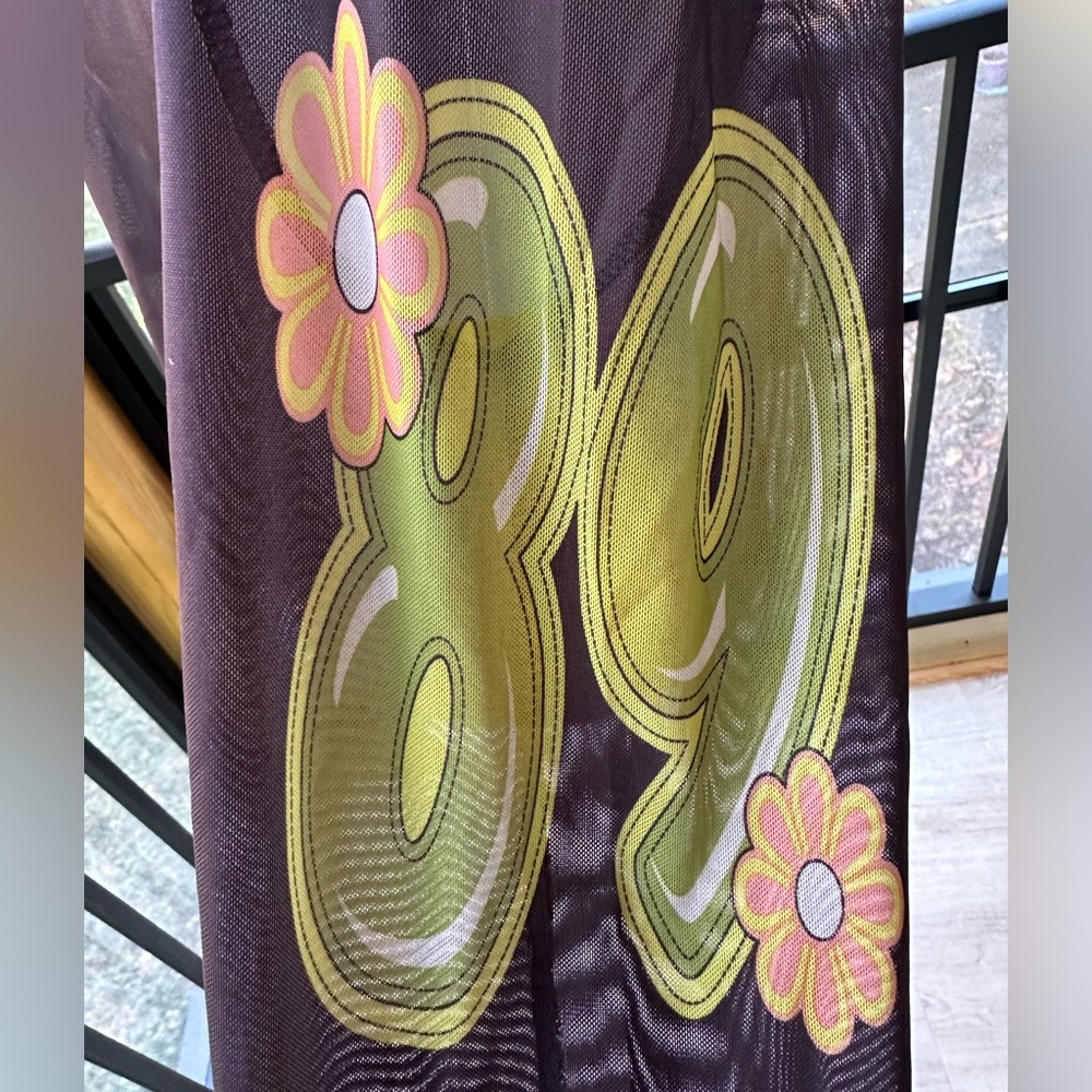 Y2K Graphic Mesh Retro Grunge Rhinestone Deconstructed Project-Ready Piece ~ XL - Picture 12 of 17